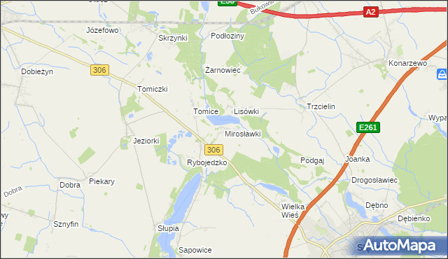 mapa Mirosławki, Mirosławki na mapie Targeo