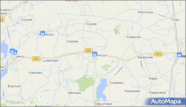 mapa Niemczyn gmina Damasławek, Niemczyn gmina Damasławek na mapie Targeo