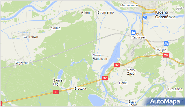 mapa Nowy Raduszec, Nowy Raduszec na mapie Targeo