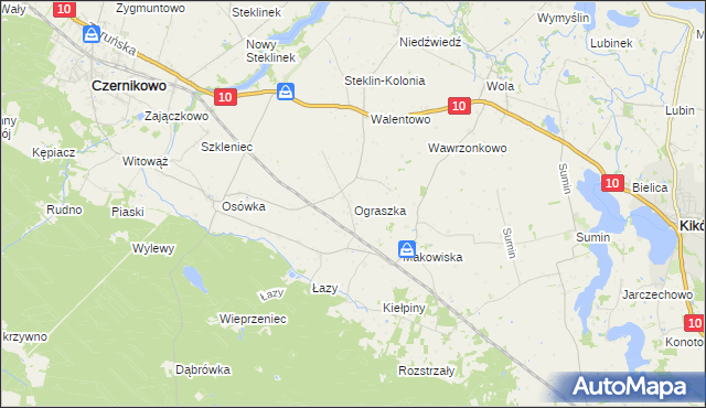 mapa Ograszka, Ograszka na mapie Targeo