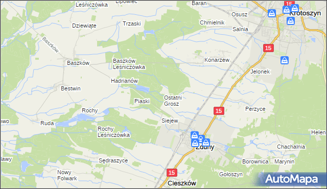 mapa Ostatni Grosz, Ostatni Grosz na mapie Targeo