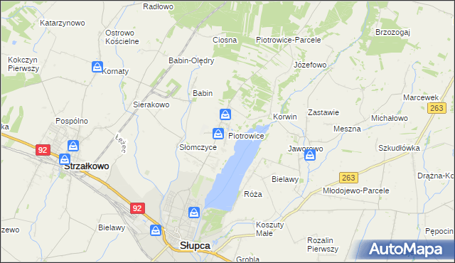 mapa Piotrowice gmina Słupca, Piotrowice gmina Słupca na mapie Targeo