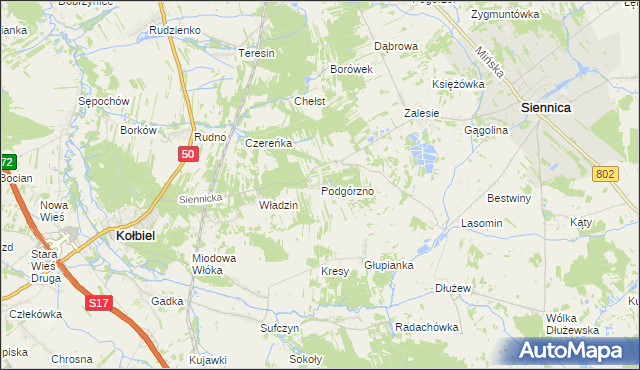 mapa Podgórzno, Podgórzno na mapie Targeo