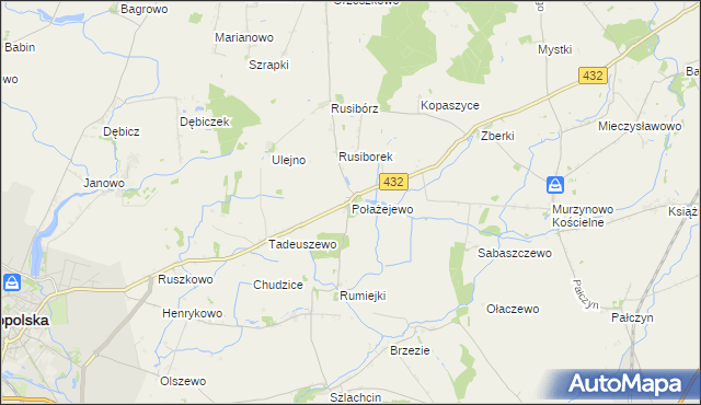 mapa Połażejewo, Połażejewo na mapie Targeo