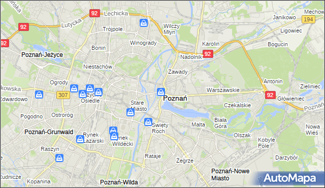 mapa Poznania, Poznań na mapie Targeo