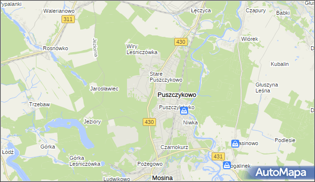 mapa Puszczykowo powiat poznański, Puszczykowo powiat poznański na mapie Targeo