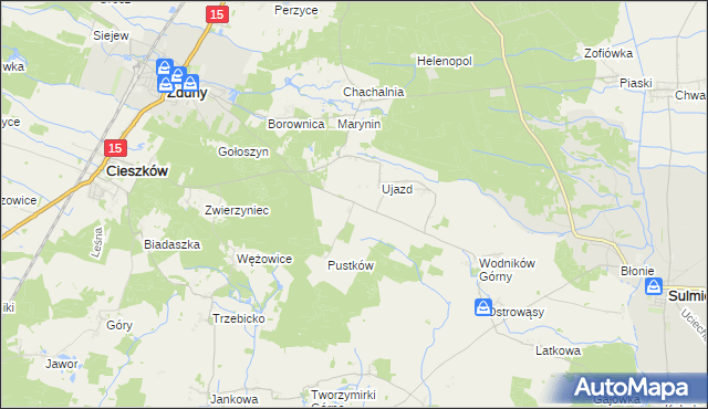 mapa Siemianów gmina Cieszków, Siemianów gmina Cieszków na mapie Targeo