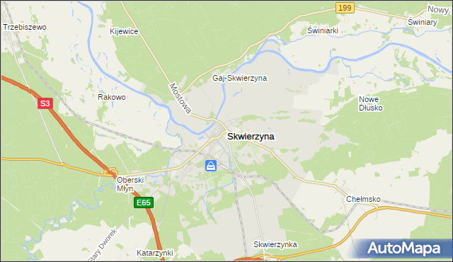 mapa Skwierzyna, Skwierzyna na mapie Targeo