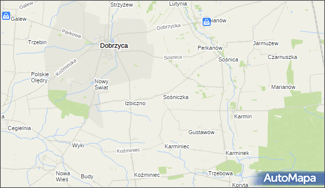 mapa Sośniczka, Sośniczka na mapie Targeo