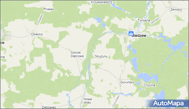 mapa Strużyny, Strużyny na mapie Targeo