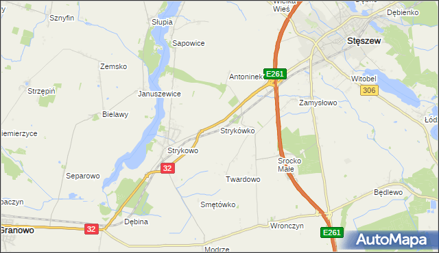 mapa Strykówko, Strykówko na mapie Targeo