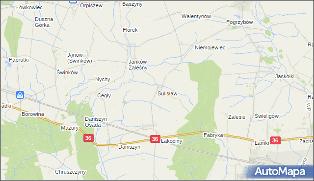 mapa Sulisław gmina Raszków, Sulisław gmina Raszków na mapie Targeo