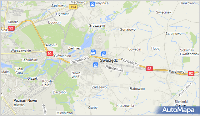 mapa Swarzędz, Swarzędz na mapie Targeo