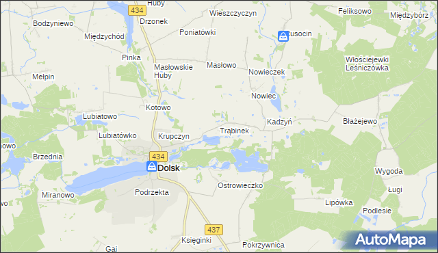 mapa Trąbinek, Trąbinek na mapie Targeo