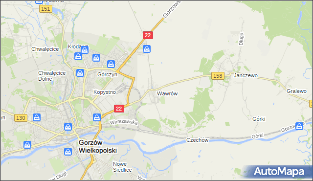 mapa Wawrów, Wawrów na mapie Targeo