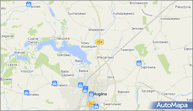 mapa Wiecanowo, Wiecanowo na mapie Targeo