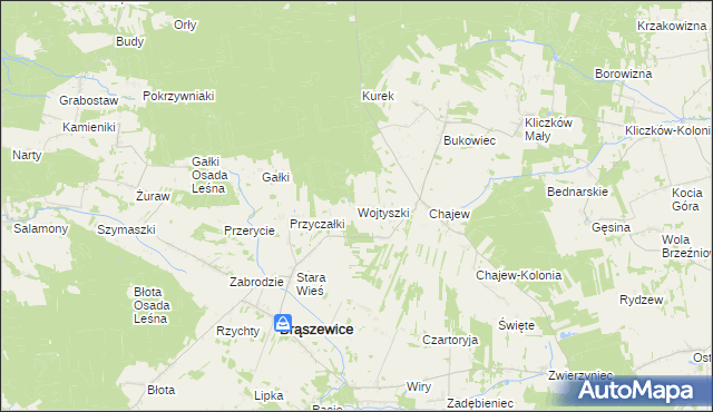 mapa Wojtyszki, Wojtyszki na mapie Targeo