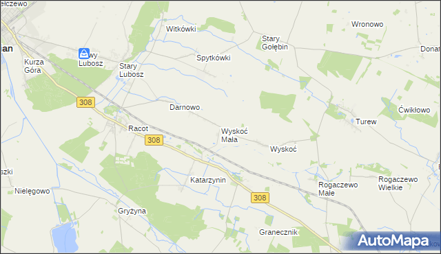 mapa Wyskoć Mała, Wyskoć Mała na mapie Targeo