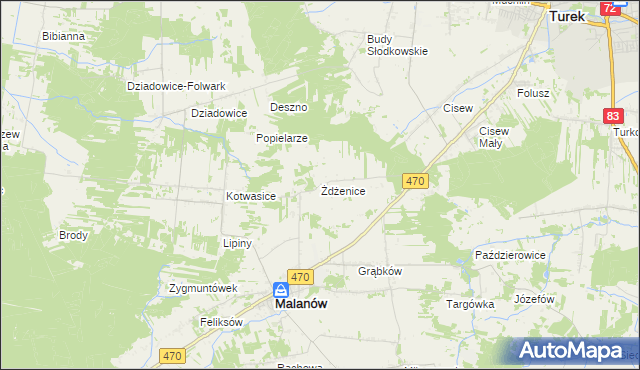 mapa Żdżenice, Żdżenice na mapie Targeo