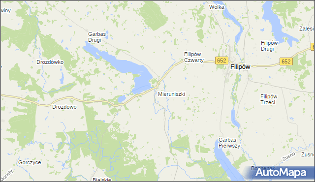 mapa Mieruniszki, Mieruniszki na mapie Targeo