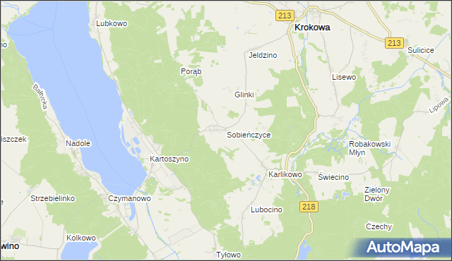 mapa Sobieńczyce, Sobieńczyce na mapie Targeo