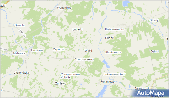 mapa Wałki gmina Milejczyce, Wałki gmina Milejczyce na mapie Targeo