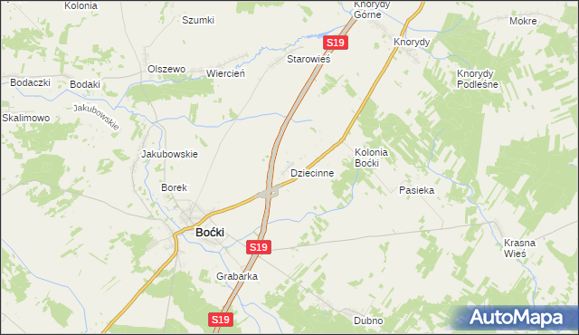 mapa Dziecinne, Dziecinne na mapie Targeo
