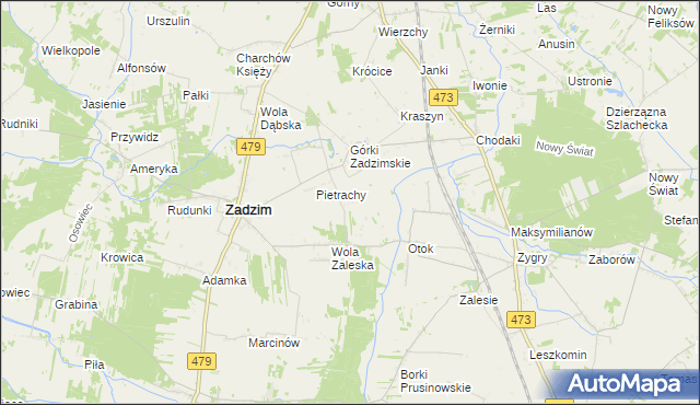 mapa Głogowiec gmina Zadzim, Głogowiec gmina Zadzim na mapie Targeo