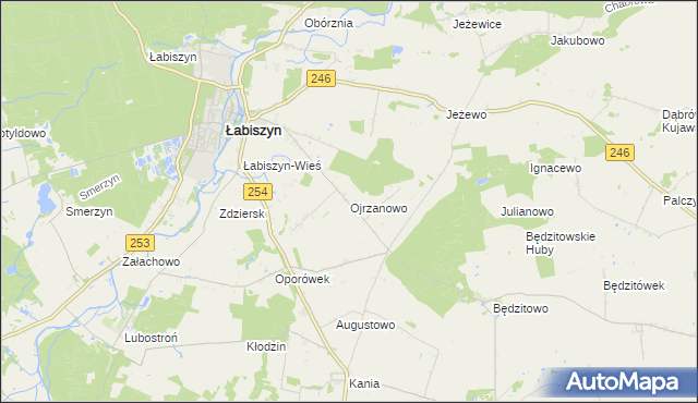 mapa Ojrzanowo, Ojrzanowo na mapie Targeo
