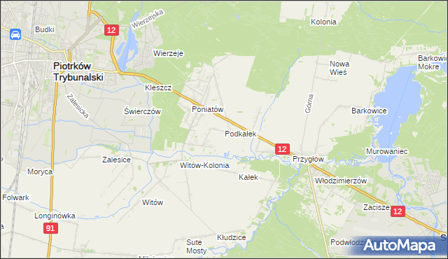 mapa Podkałek, Podkałek na mapie Targeo