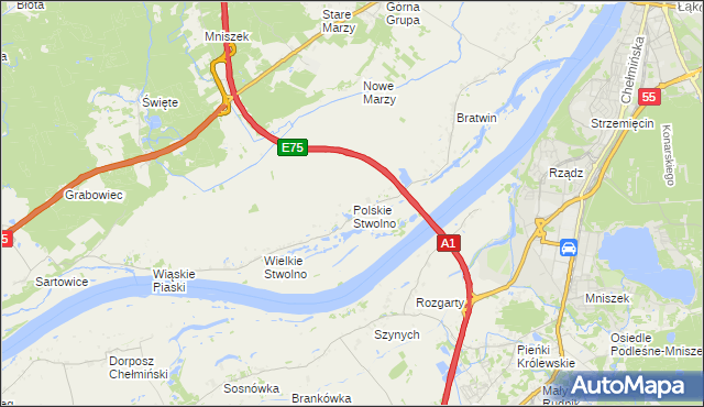 mapa Polskie Stwolno, Polskie Stwolno na mapie Targeo