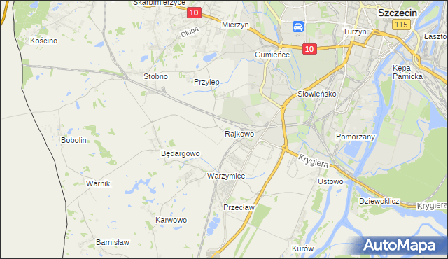 mapa Rajkowo, Rajkowo na mapie Targeo