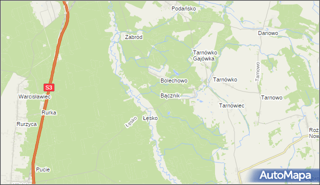 mapa Bącznik, Bącznik na mapie Targeo