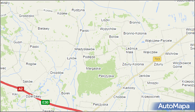 mapa Borek gmina Łęczyca, Borek gmina Łęczyca na mapie Targeo