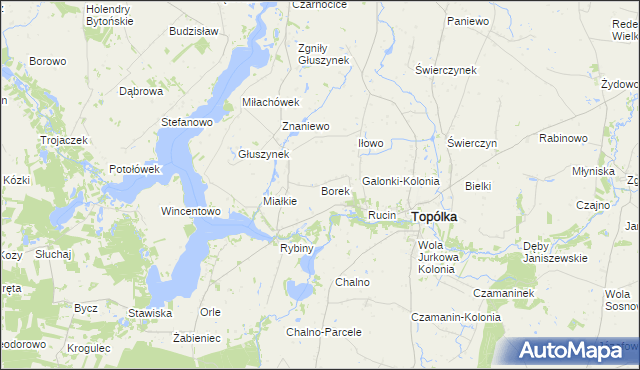 mapa Borek gmina Topólka, Borek gmina Topólka na mapie Targeo