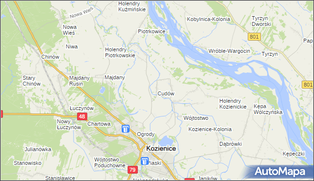 mapa Cudów, Cudów na mapie Targeo