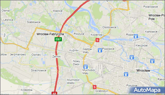 mapa Gądów Mały, Gądów Mały na mapie Targeo