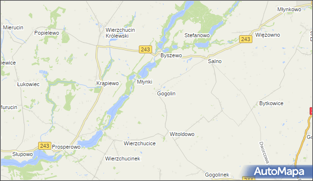mapa Gogolin gmina Koronowo, Gogolin gmina Koronowo na mapie Targeo