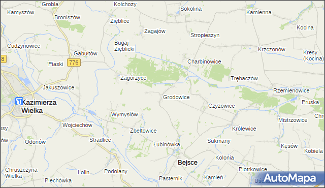 mapa Grodowice, Grodowice na mapie Targeo