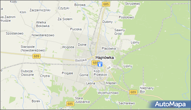 mapa Hajnówka, Hajnówka na mapie Targeo