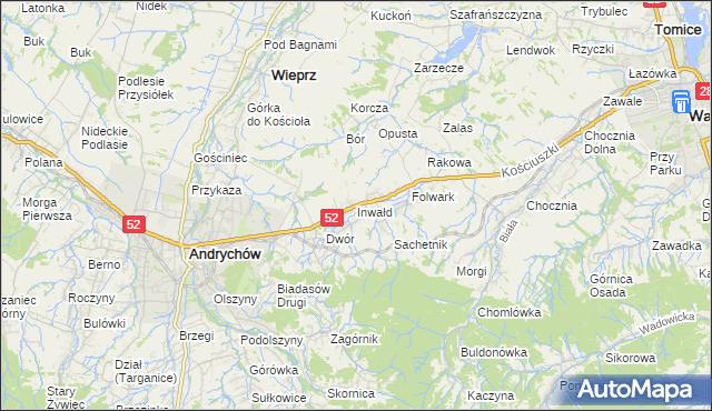 mapa Inwałd, Inwałd na mapie Targeo