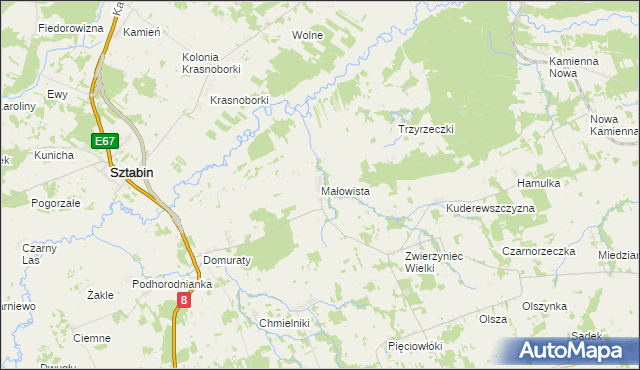 mapa Małowista, Małowista na mapie Targeo