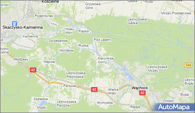mapa Marcinków Górny, Marcinków Górny na mapie Targeo