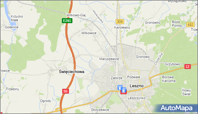 mapa Maryszewice, Maryszewice na mapie Targeo