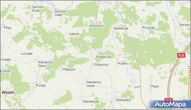 mapa Mulawicze, Mulawicze na mapie Targeo