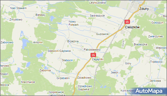 mapa Pakosławsko, Pakosławsko na mapie Targeo