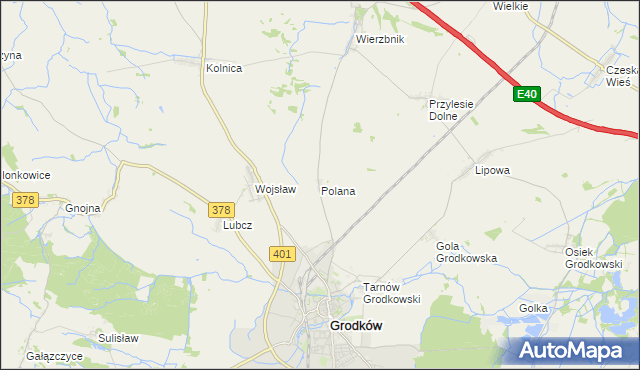 mapa Polana gmina Grodków, Polana gmina Grodków na mapie Targeo