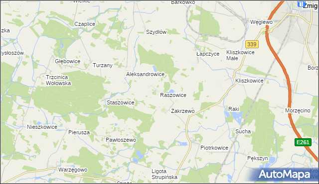 mapa Raszowice, Raszowice na mapie Targeo