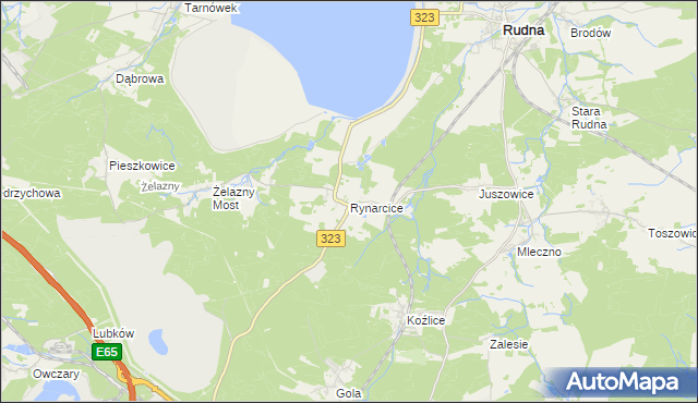 mapa Rynarcice gmina Rudna, Rynarcice gmina Rudna na mapie Targeo