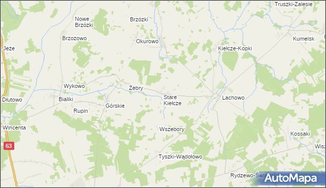 mapa Stare Kiełcze, Stare Kiełcze na mapie Targeo